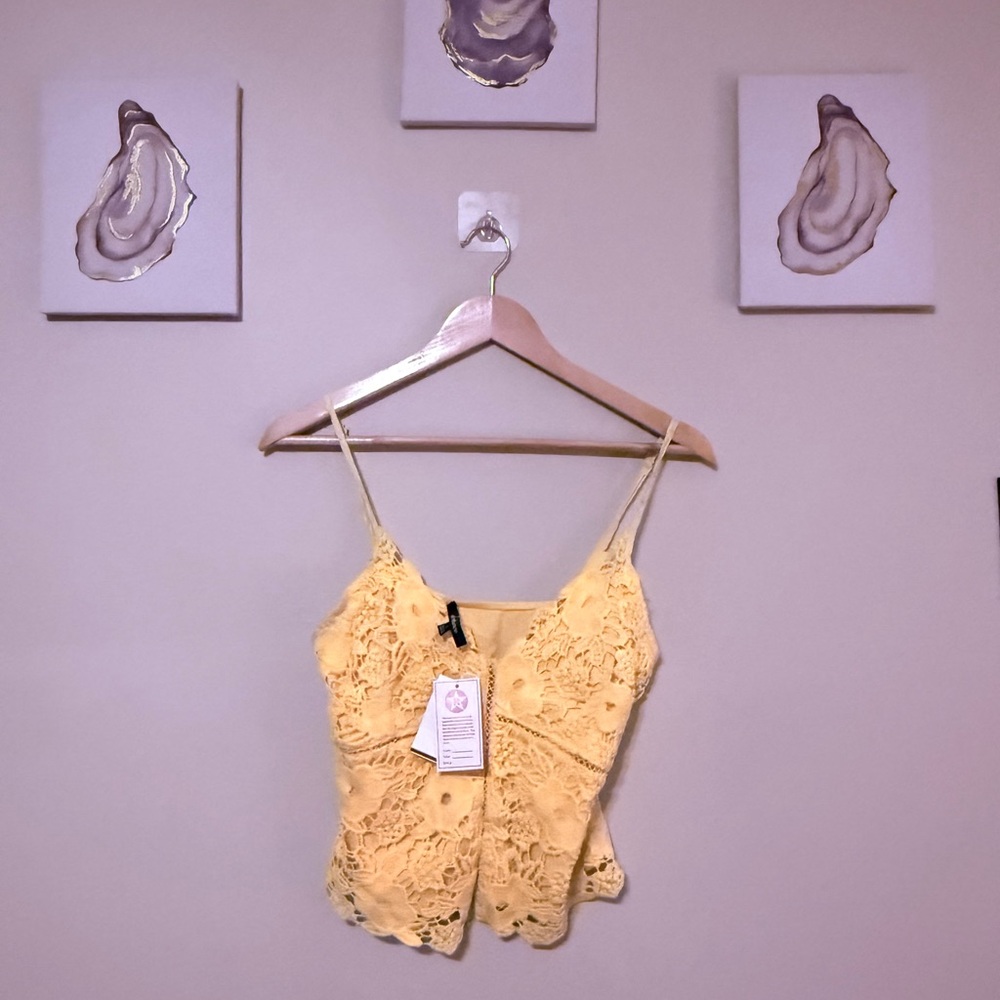 Yellow Lace Women Top